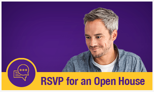 image promoting open house events at hunter continuing education